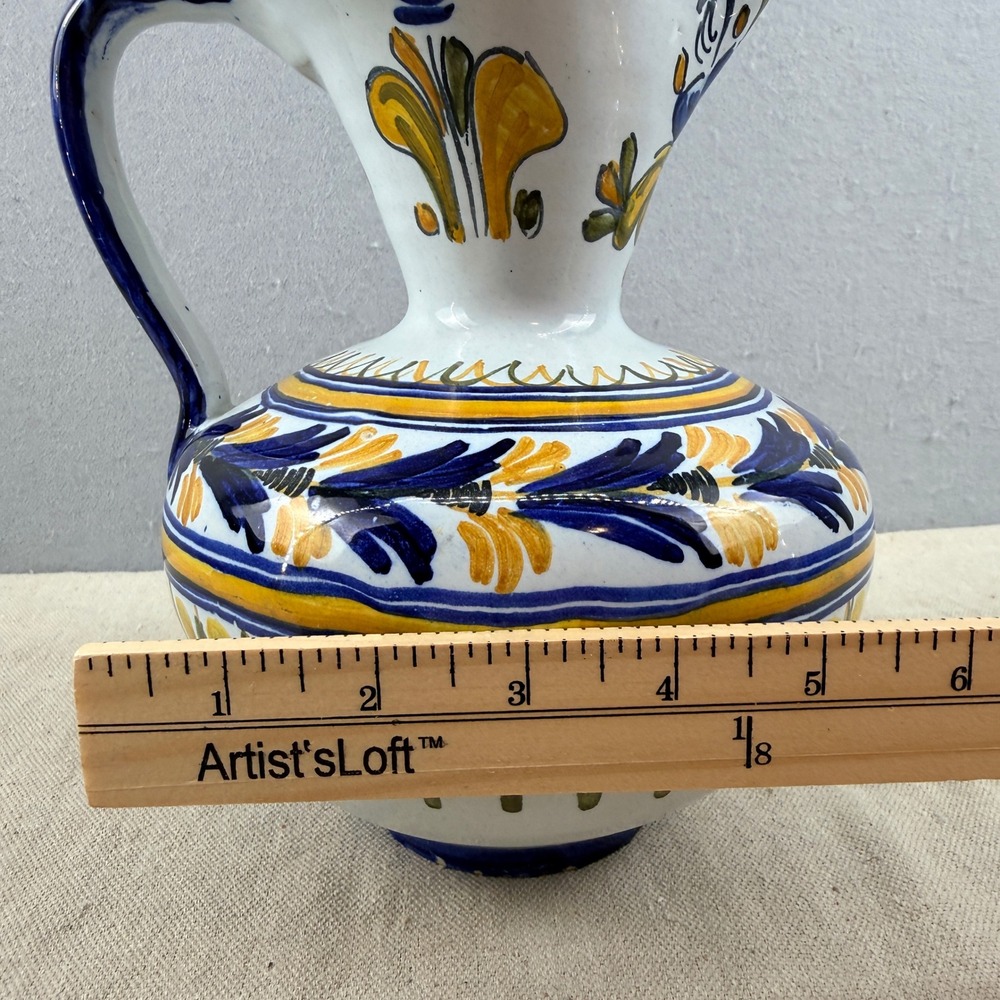 Vintage Spanish Majolica Art Pottery Pitcher Signed VE Monogram Espana - Picture 13 of 13